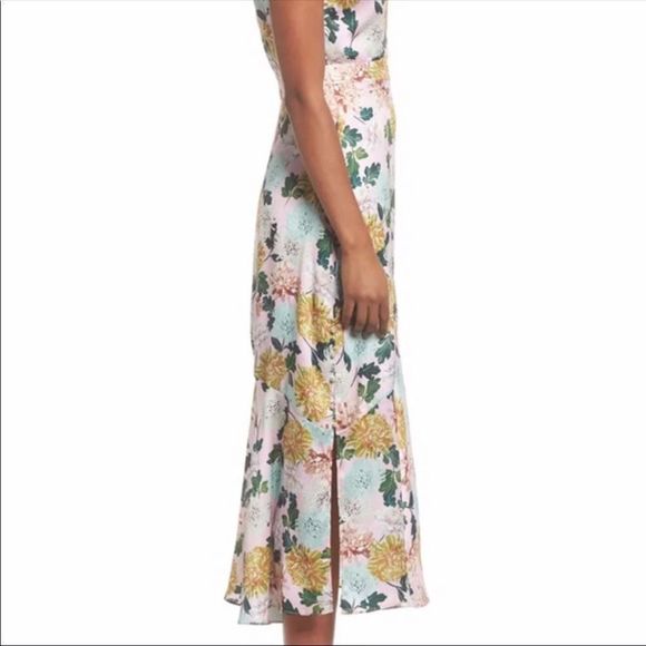 Sam Edelman Womens Pink Multi Floral Double-V Daytime Midi Dress Size 14 - Picture 5 of 8